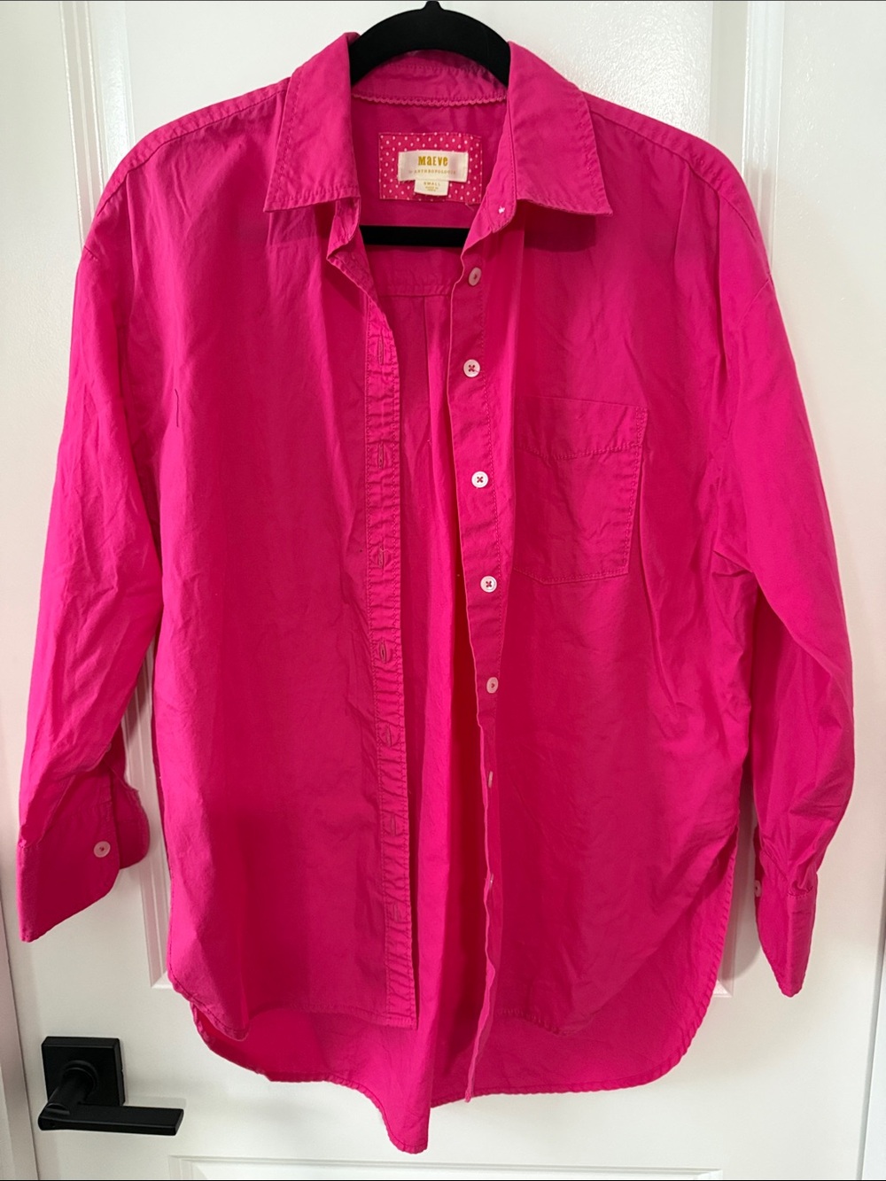 Maeve Button-Down Shirt in Hot Pink